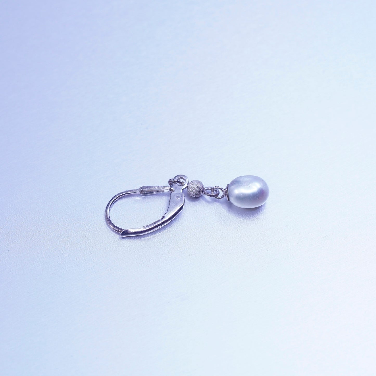 Vintage Sterling 925 silver handmade earrings with freshwater pearl