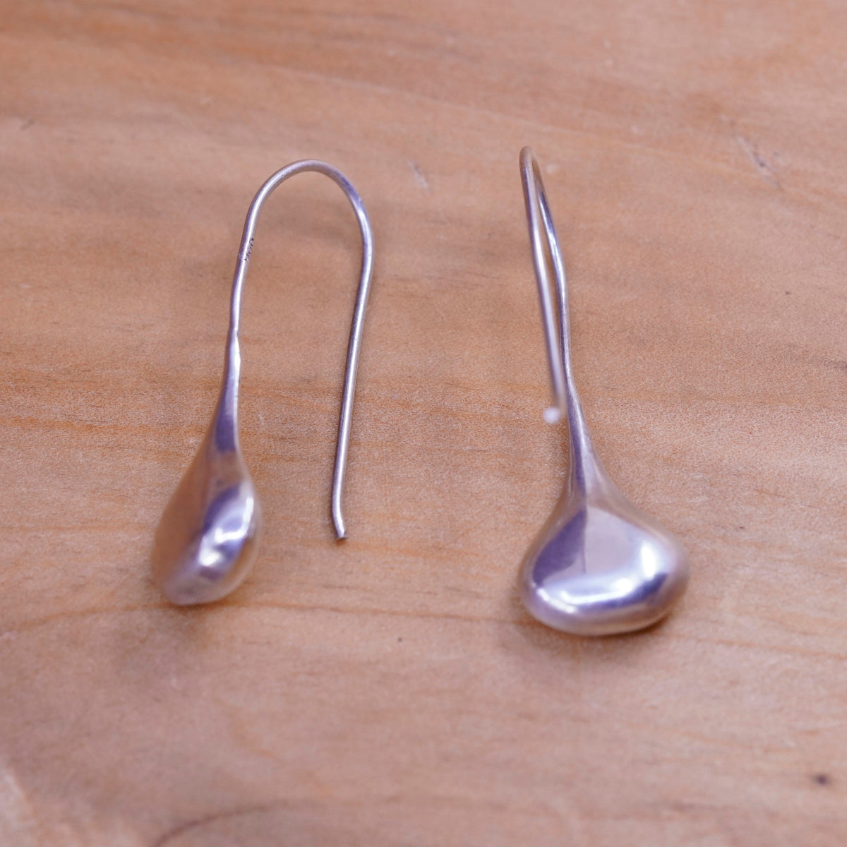 Vintage Sterling silver handmade earrings, Mexico 925 teardrop drops