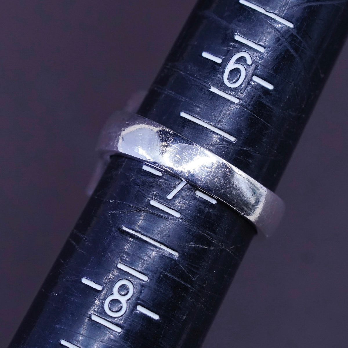 Size 7, vtg Sterling 925 silver handmade ring w/ obsidian N mother of pearl