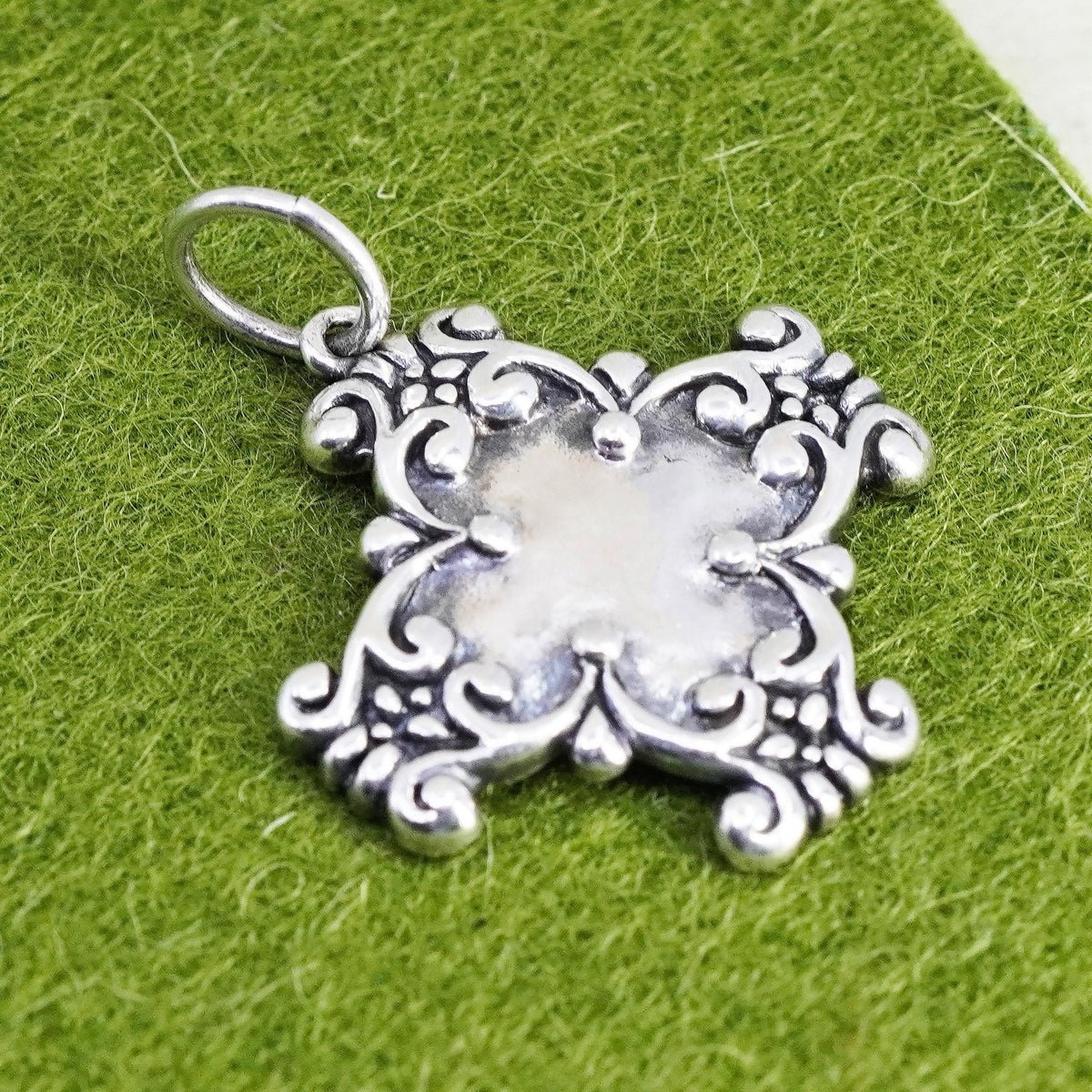 Vintage Sterling silver handmade charm, 925 Jerusalem cross pendant