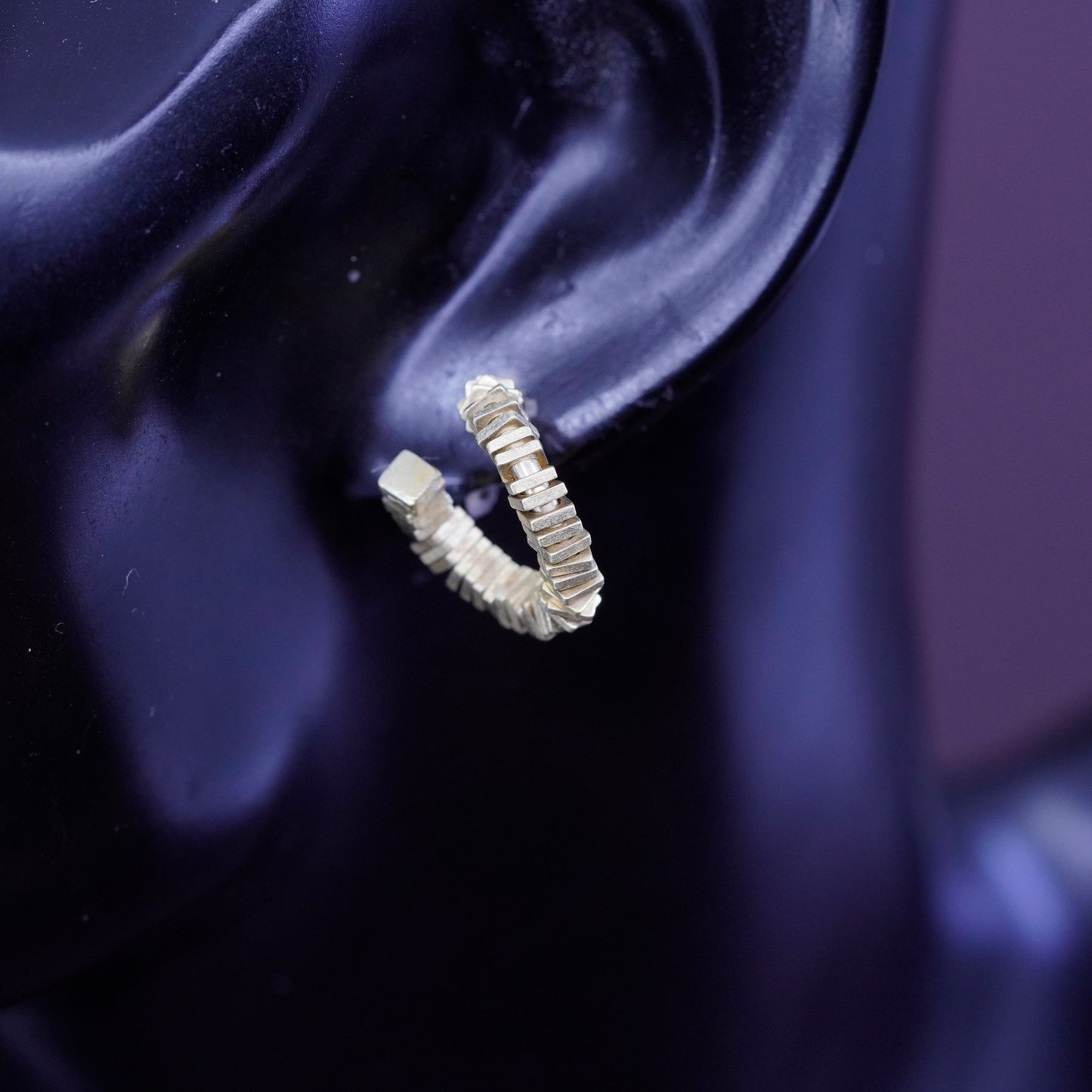 0.5”, vermeil gold over Sterling silver handmade cluster earrings, 925 huggie