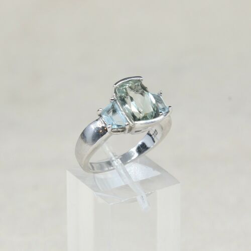Sz 7.25, Sterling Silver Ring, 925 Silver Engagement Ring W/ blue Sapphire