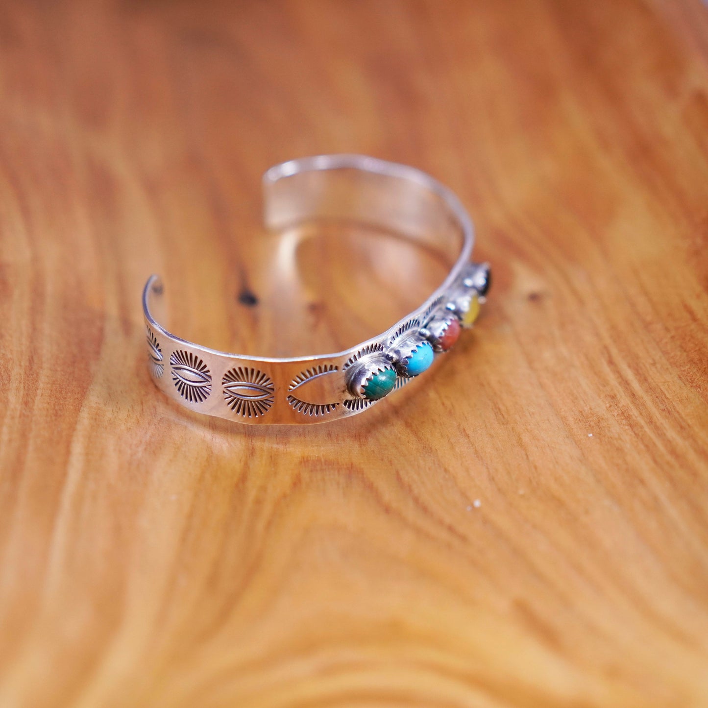 6.5”, VTG Navajo J. Bahe Sterling silver bracelet, Native American, 925 cuff
