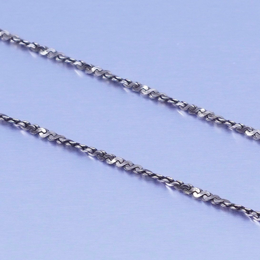 20”, Italy vermeil gold over Sterling 925 silver twisted s link chain necklace