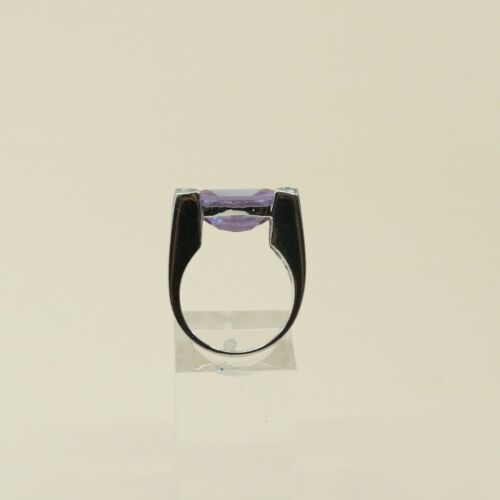 Sz 6.25, Sterling Silver handmade Ring, 925 Silver Ring W/ amethyst n crystal