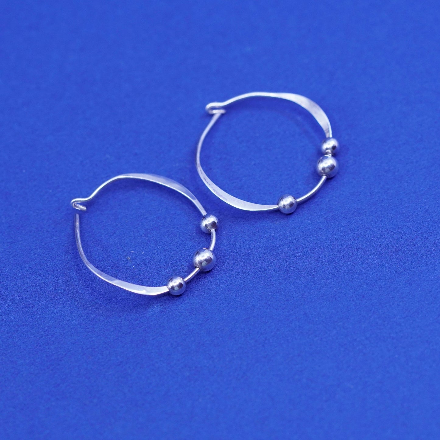 0.75”, Sterling silver handmade earrings, solid 925 silver hoops, huggie beads