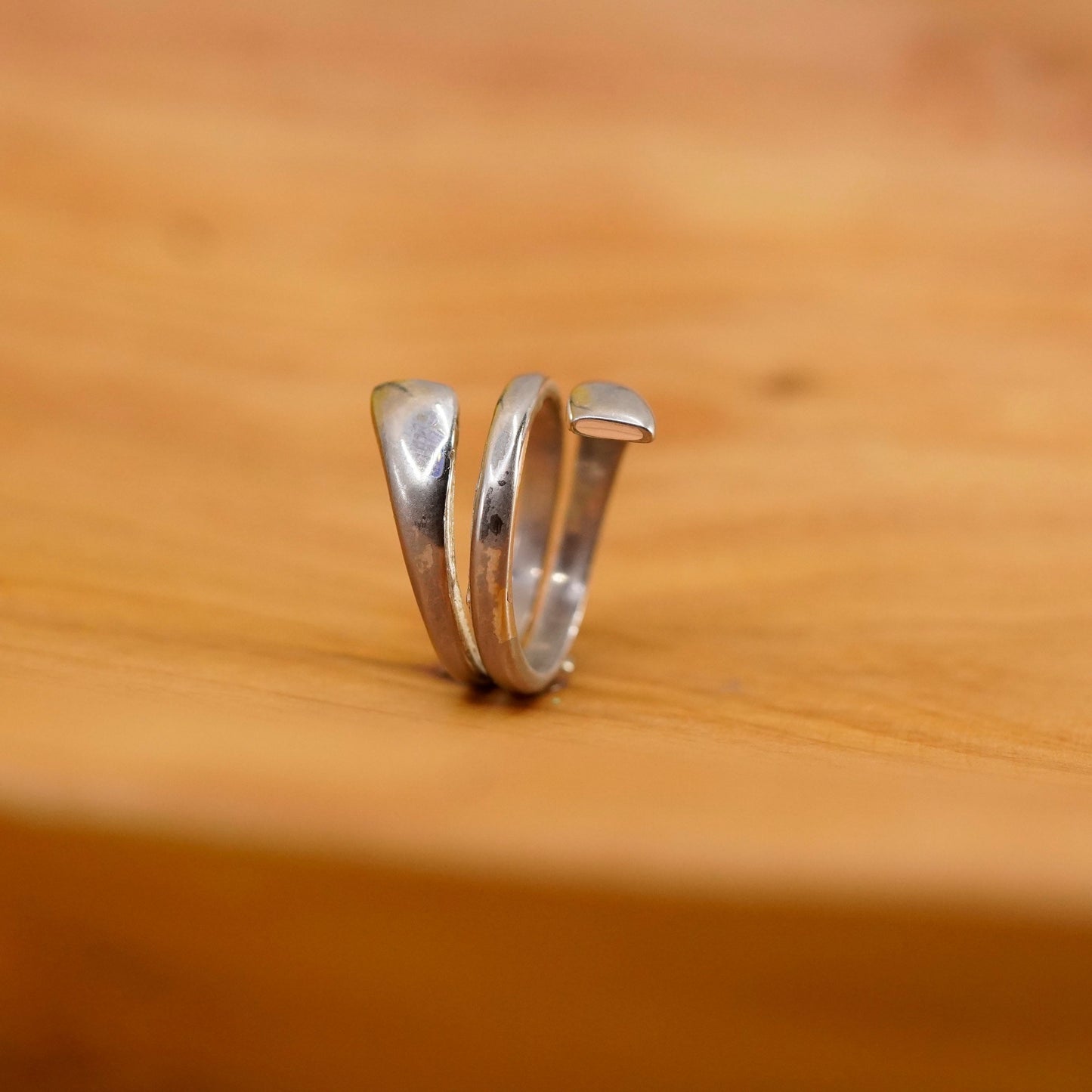 Size 5.5, vintage Sterling silver handmade ring, 925 wrap band