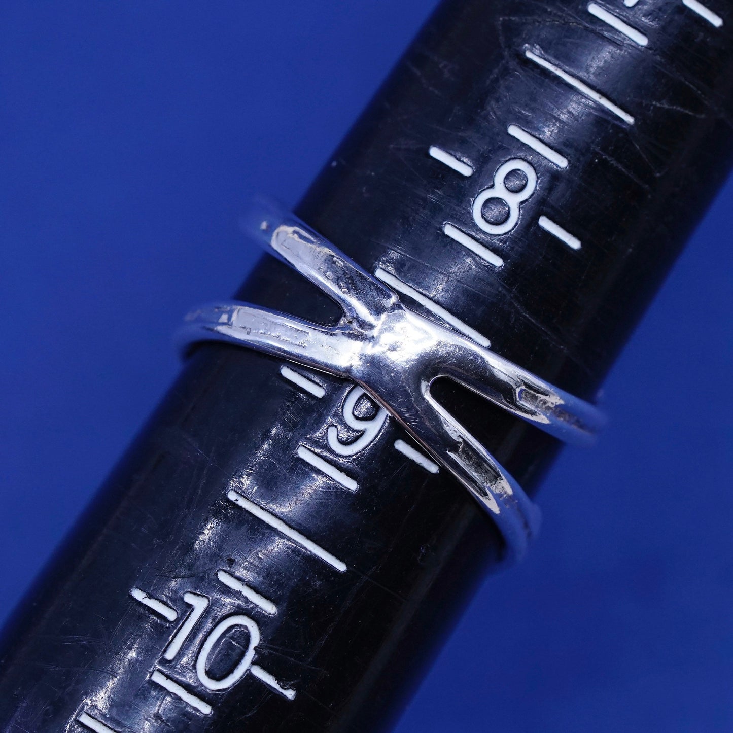 Size 8.5, vintage Sterling silver handmade ring, 925 woven band w/ beads
