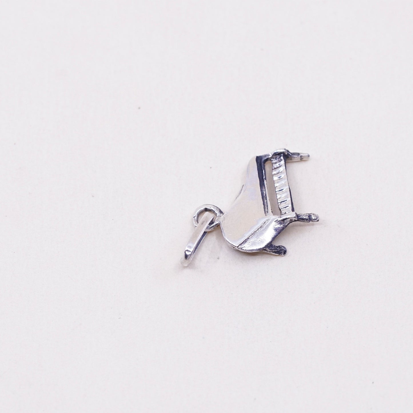 Vintage Sterling silver handmade pendant, 925 piano charm