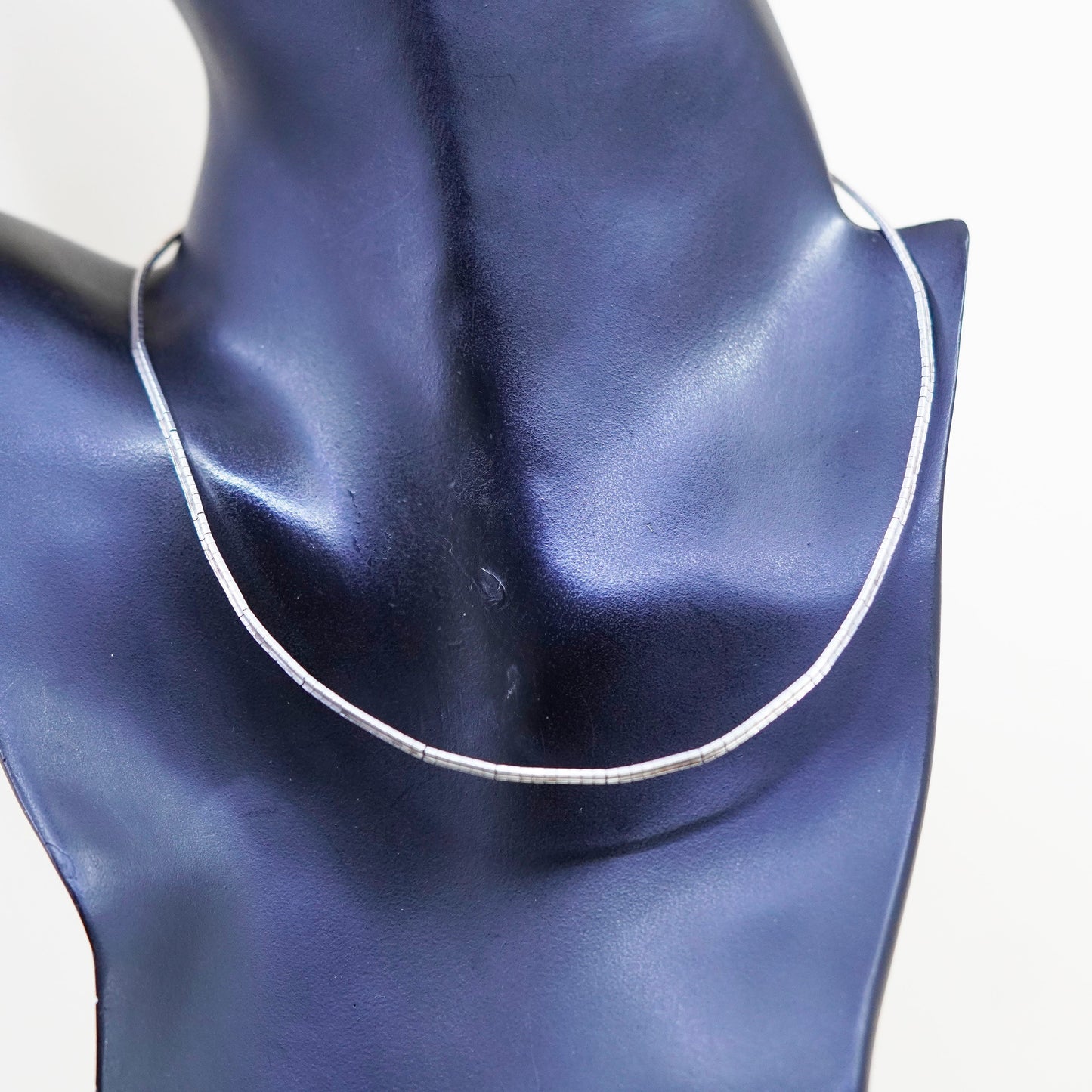 15”, 3mm, Vintage Italian sterling silver omega chain, bold 925 necklace