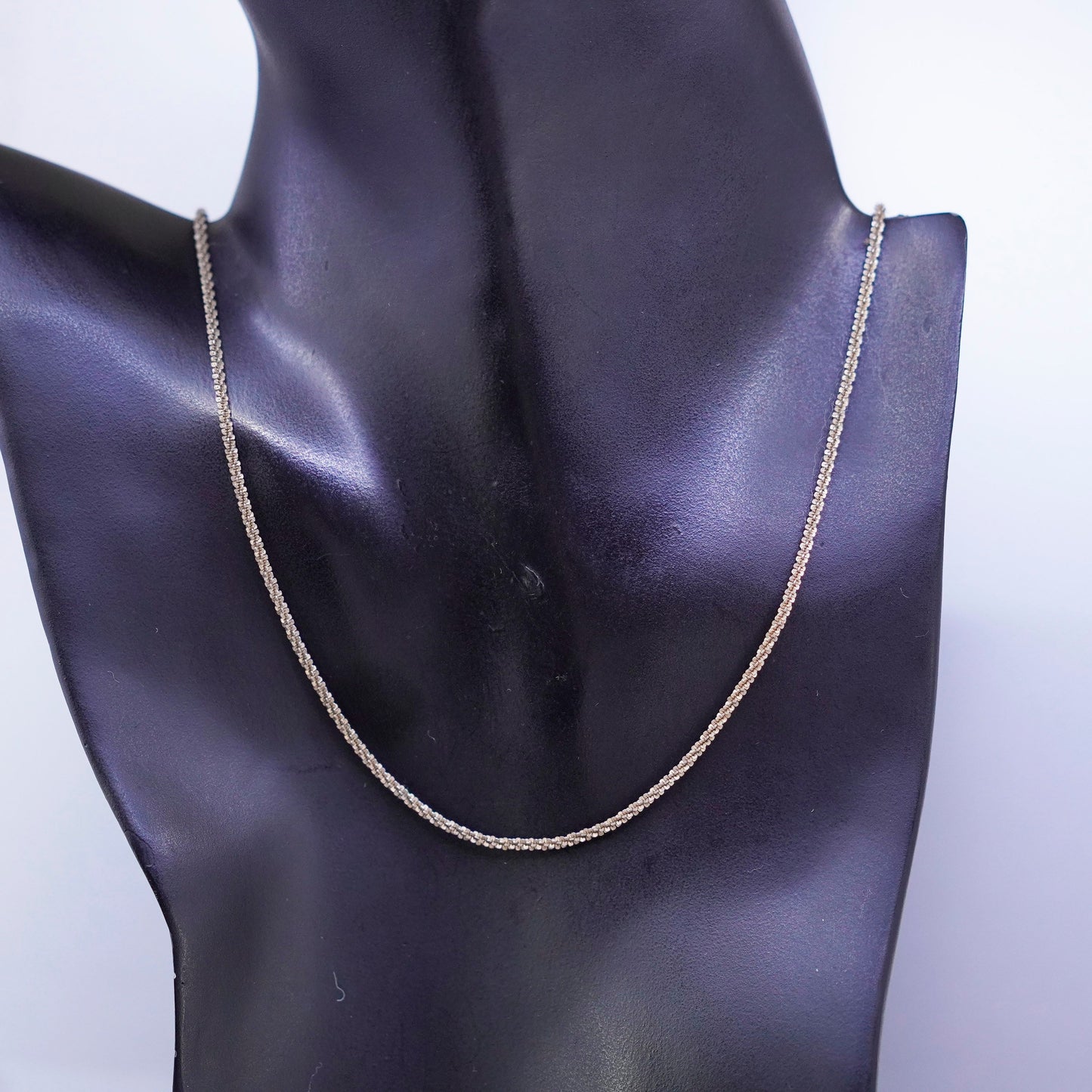 24” 2mm, vintage Italy Sterling 925 silver twisted chain necklace