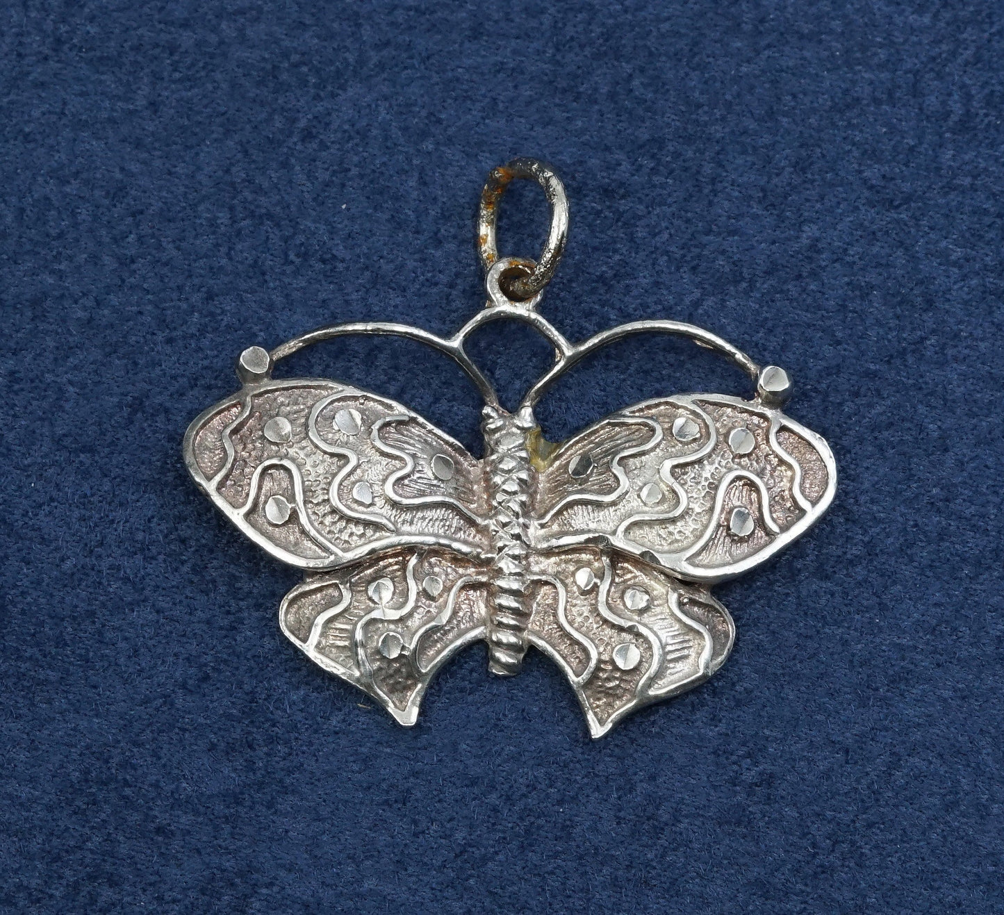 Sterling silver handmade butterfly pendant, 925, stamped 925