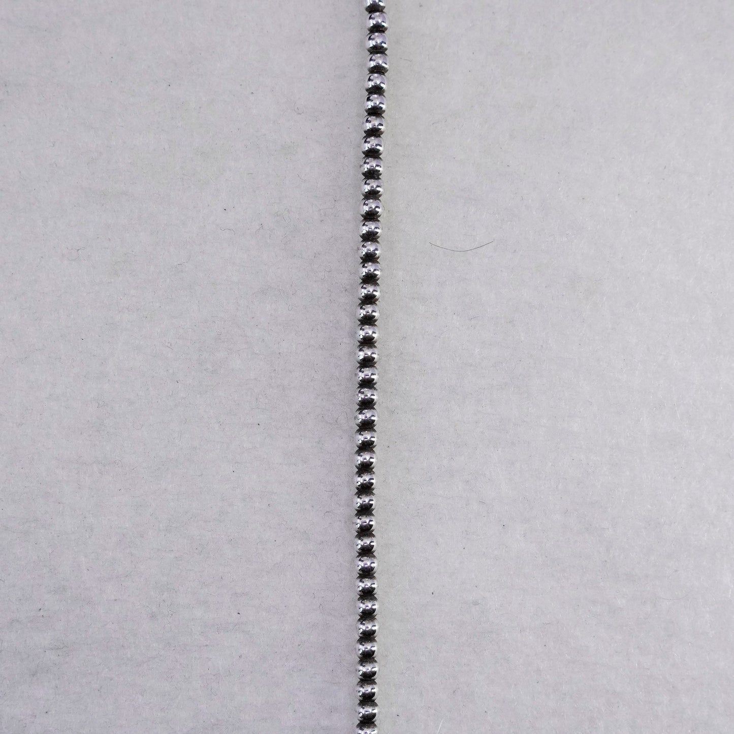 16”, vintage Sterling 925 silver handmade 3mm bead chain necklace