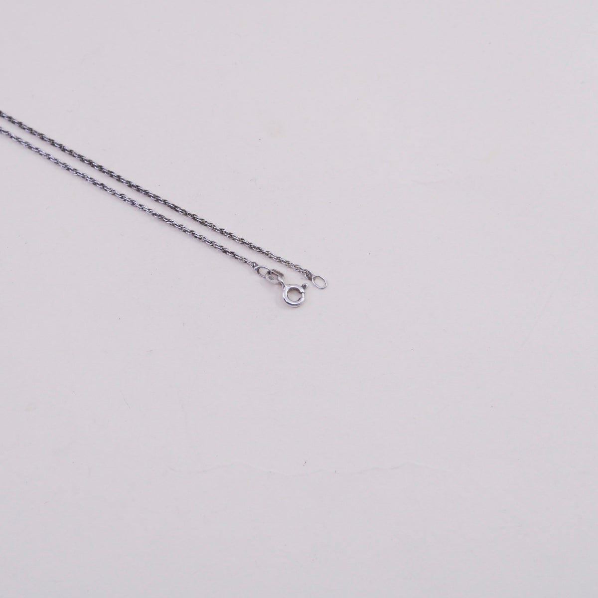 17”, Vintage sterling silver India 925 silver twisted curb chain, necklace