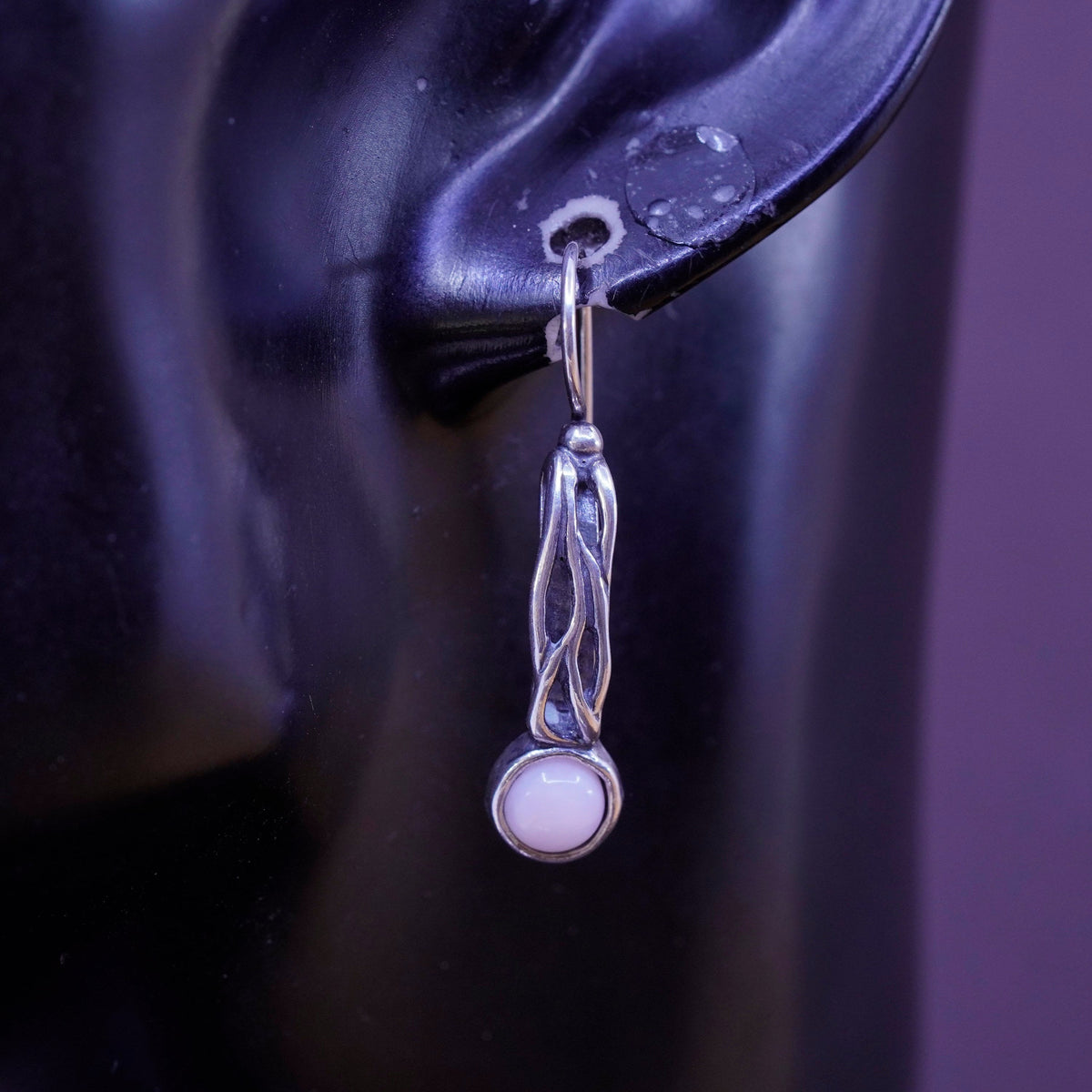 Vintage Israel didae shablool Sterling 925 silver handmade earrings with quartz