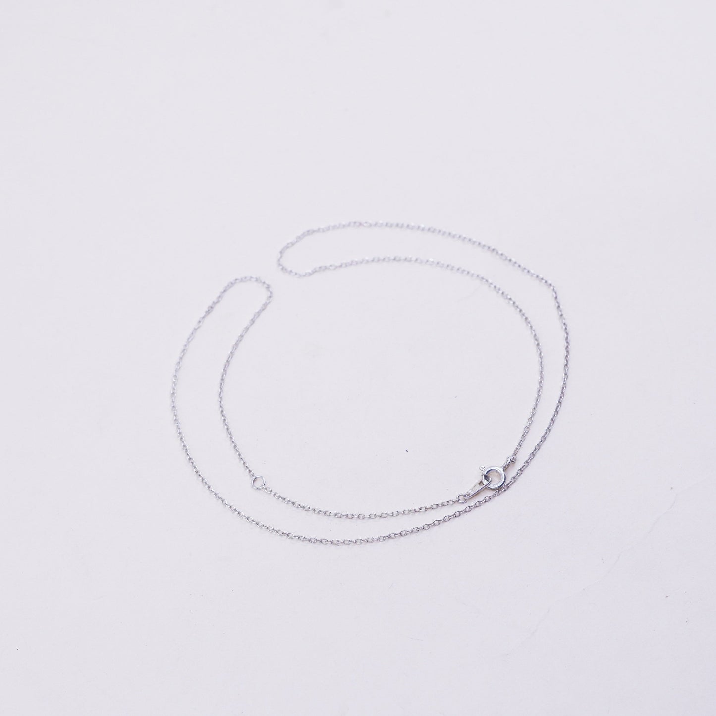 16+1.5”, vintage Sterling silver necklace, Italy 925 circle chain