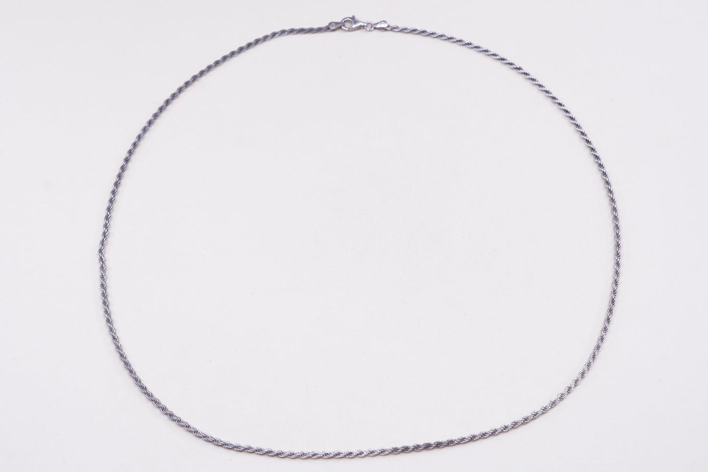 24”, 2mm, vintage SU Sterling silver necklace, 925 French rope chain