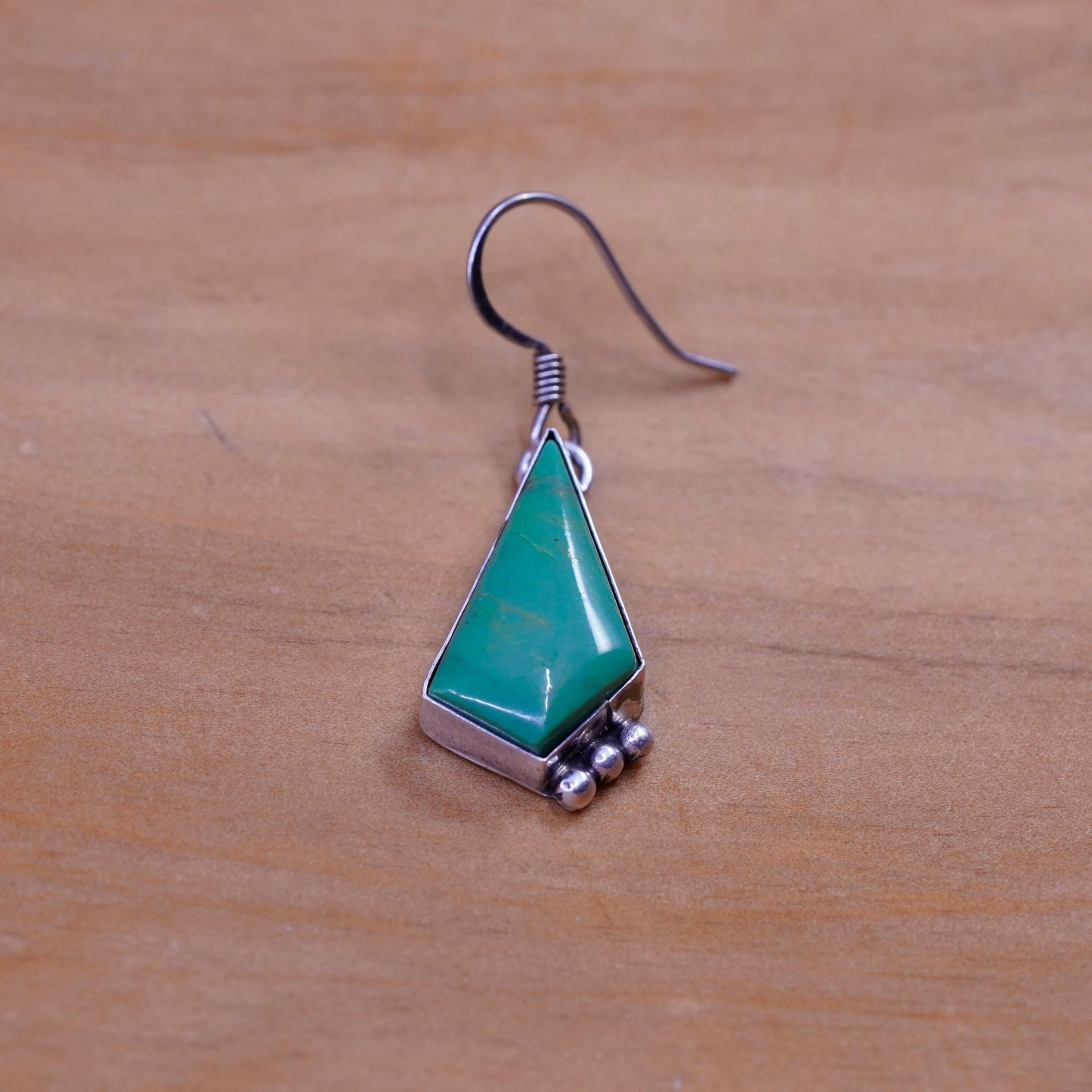 Vintage Sterling 925 silver handmade earrings with turquoise inlay
