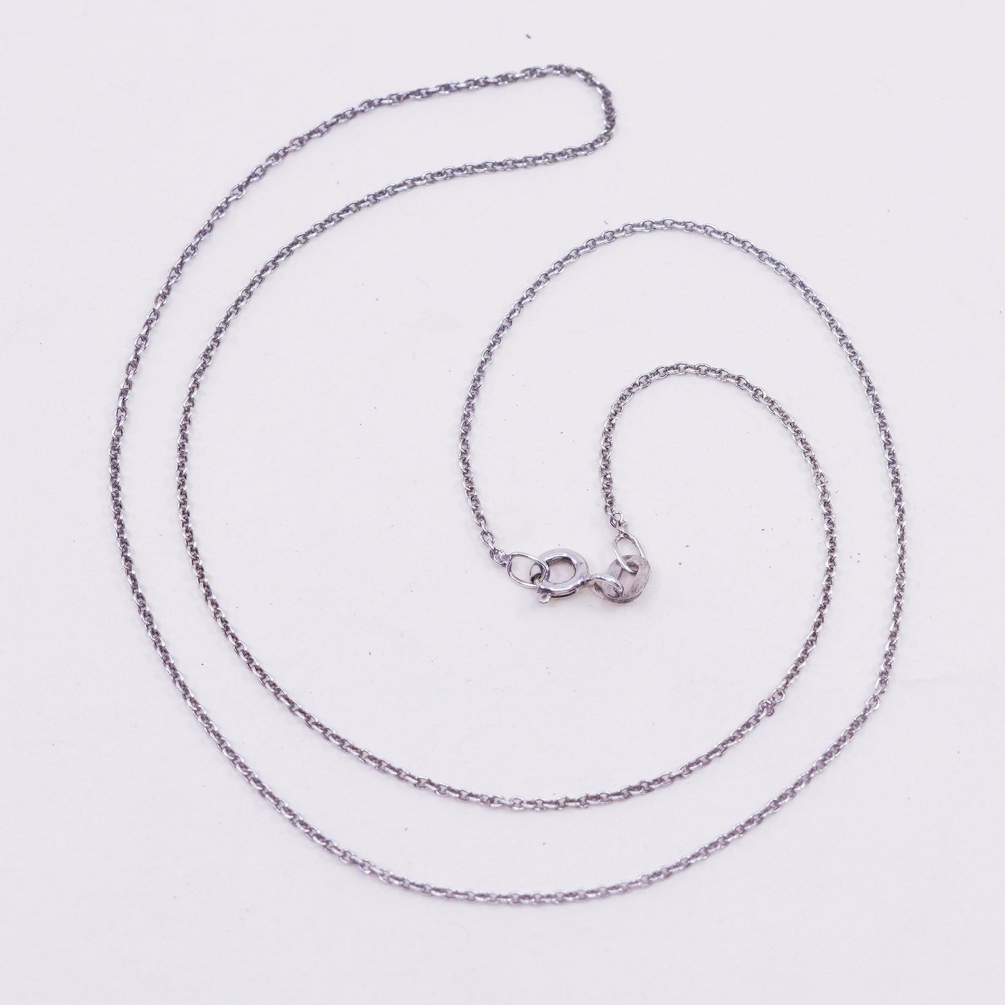 18”, 1mm, Vintage sterling silver Italy 925 s link chain, necklace