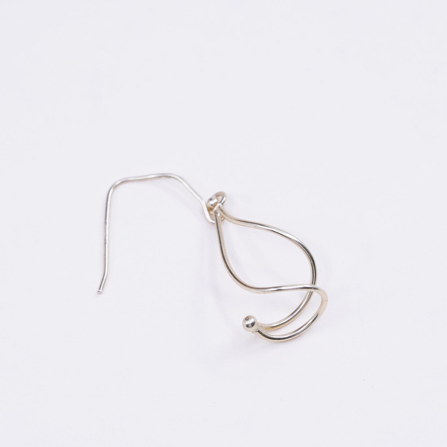 Vintage vermeil gold over sterling silver earrings, 925 twisted dangles