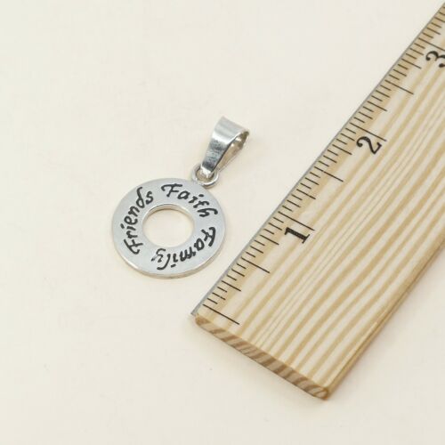 Vintage Sterling Silver Handmade Prayer Pendant, 925 Silver “faith Friend Family