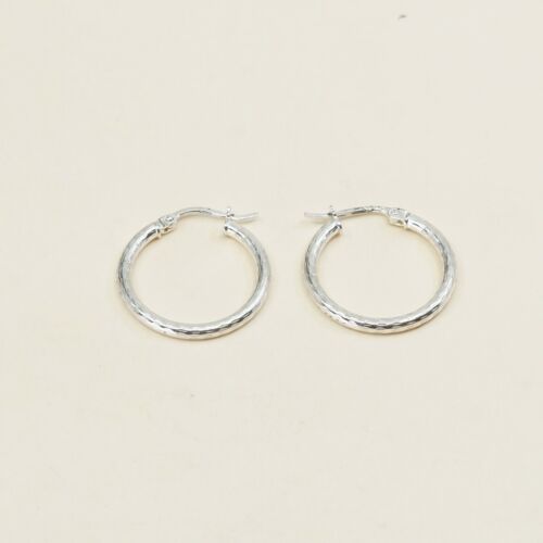 0.75” sterling silver 925 Huggie earrings Hoops, stamped 925