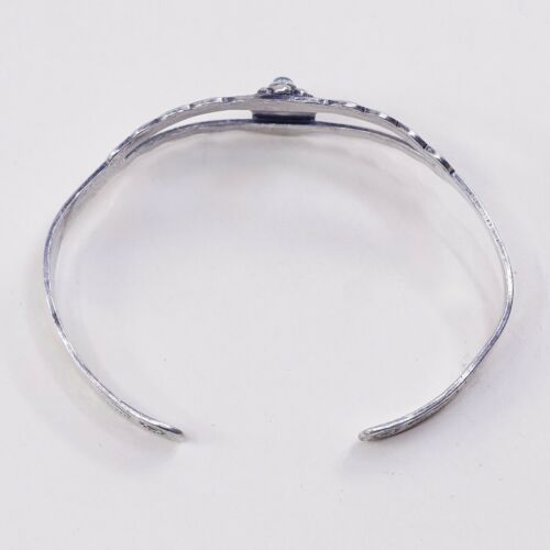 5.5”, Vtg Navajo Native American Handmade Turquoise Sterling 925 Cuff Bracelet