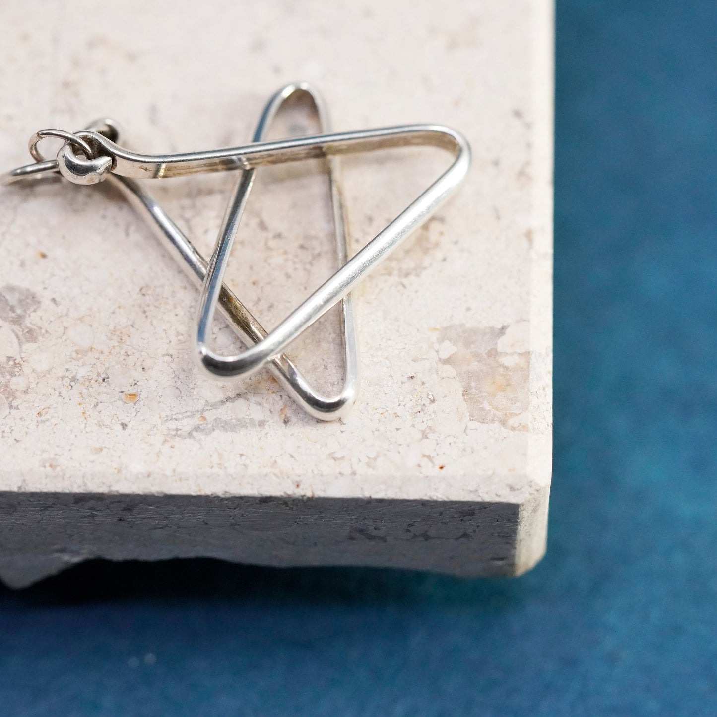 Vintage Sterling silver handmade pedant, modern 925 entwined star