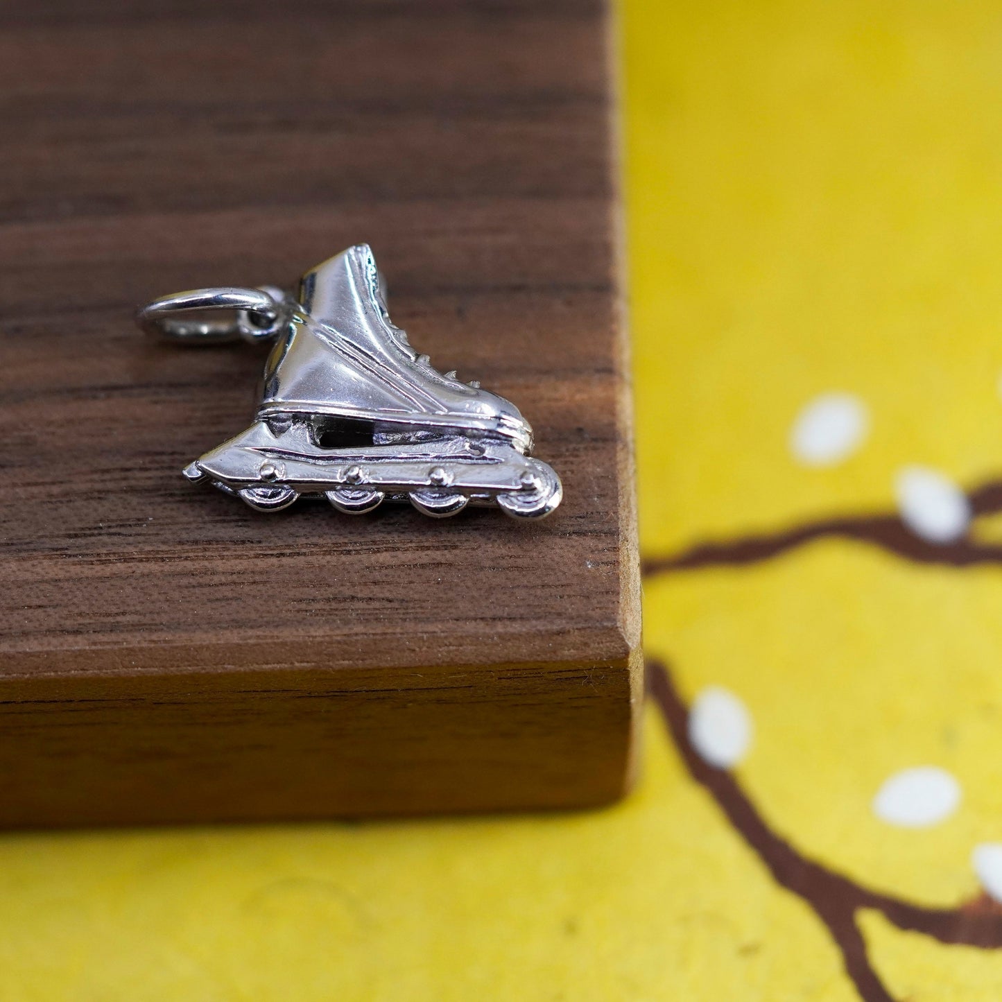 Vintage Sterling silver pendant, 925 Rollerskate shoe charm