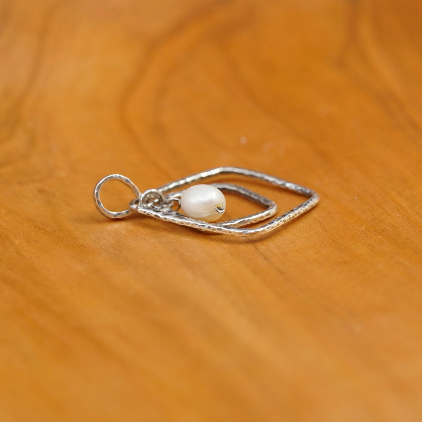 Vintage Sterling 925 silver handmade pendant with freshwater pearl