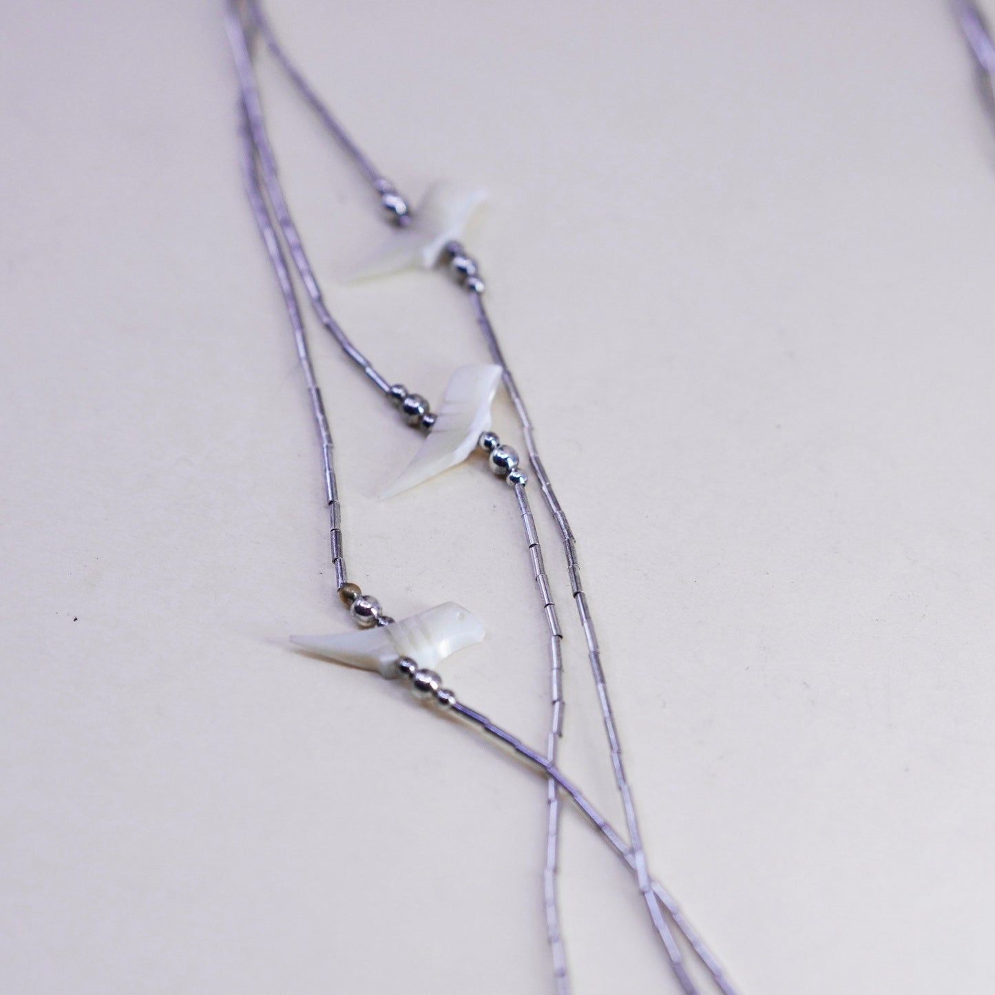 21” Native American Liquid Sterling 925 Silver Bird Charm Fetish necklace chain