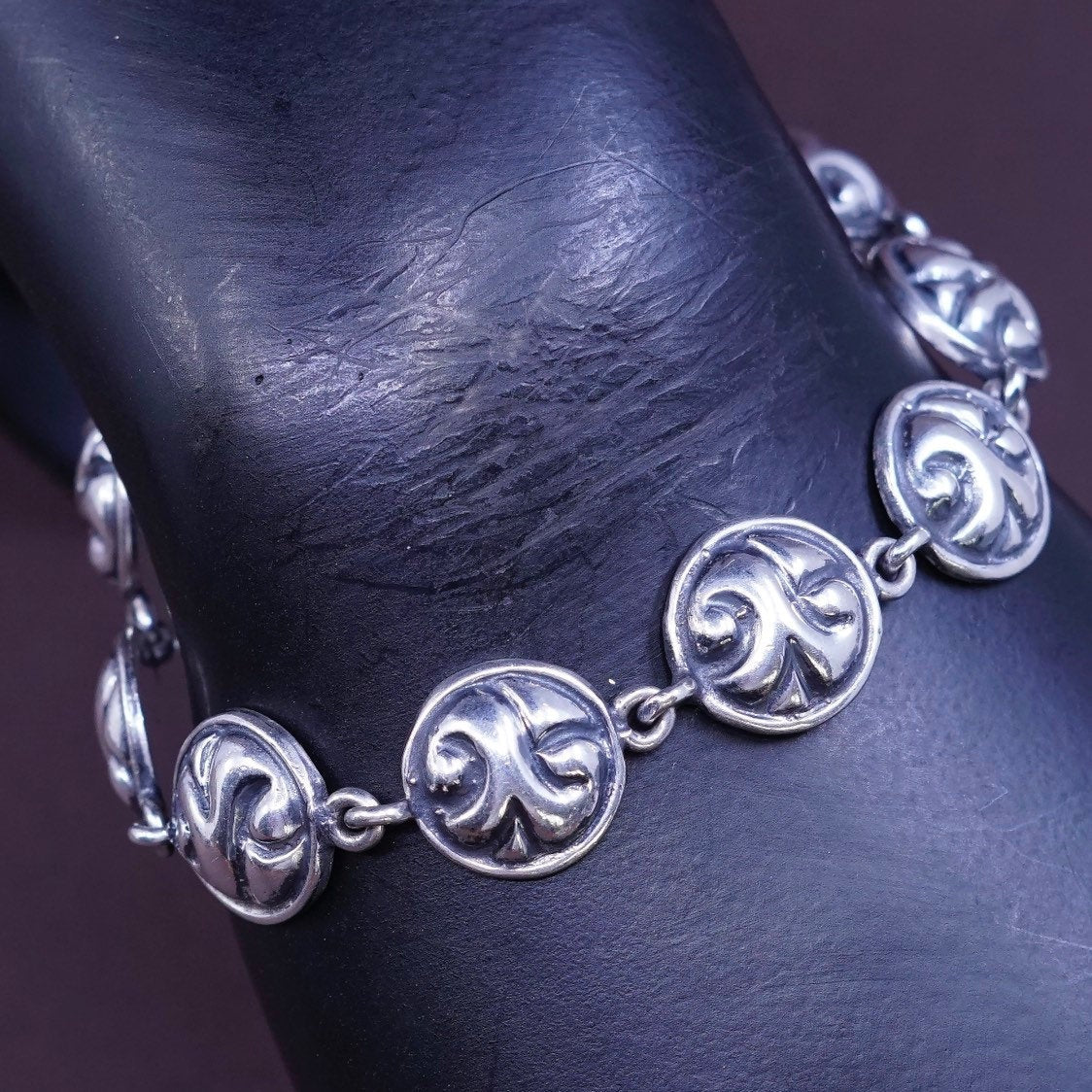 6.5”, Zina Sterling 925 Silver Bold Bracelet Beverly Hills Modernist Designer