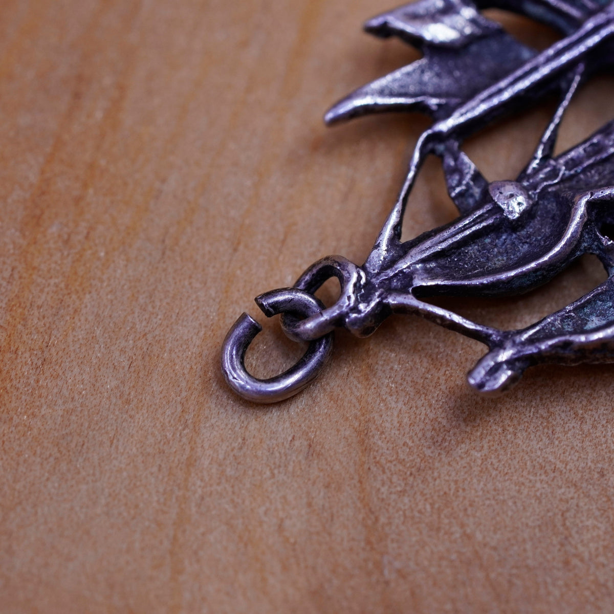 Vintage Sterling silver handmade charm, 925 sailing boat pendant