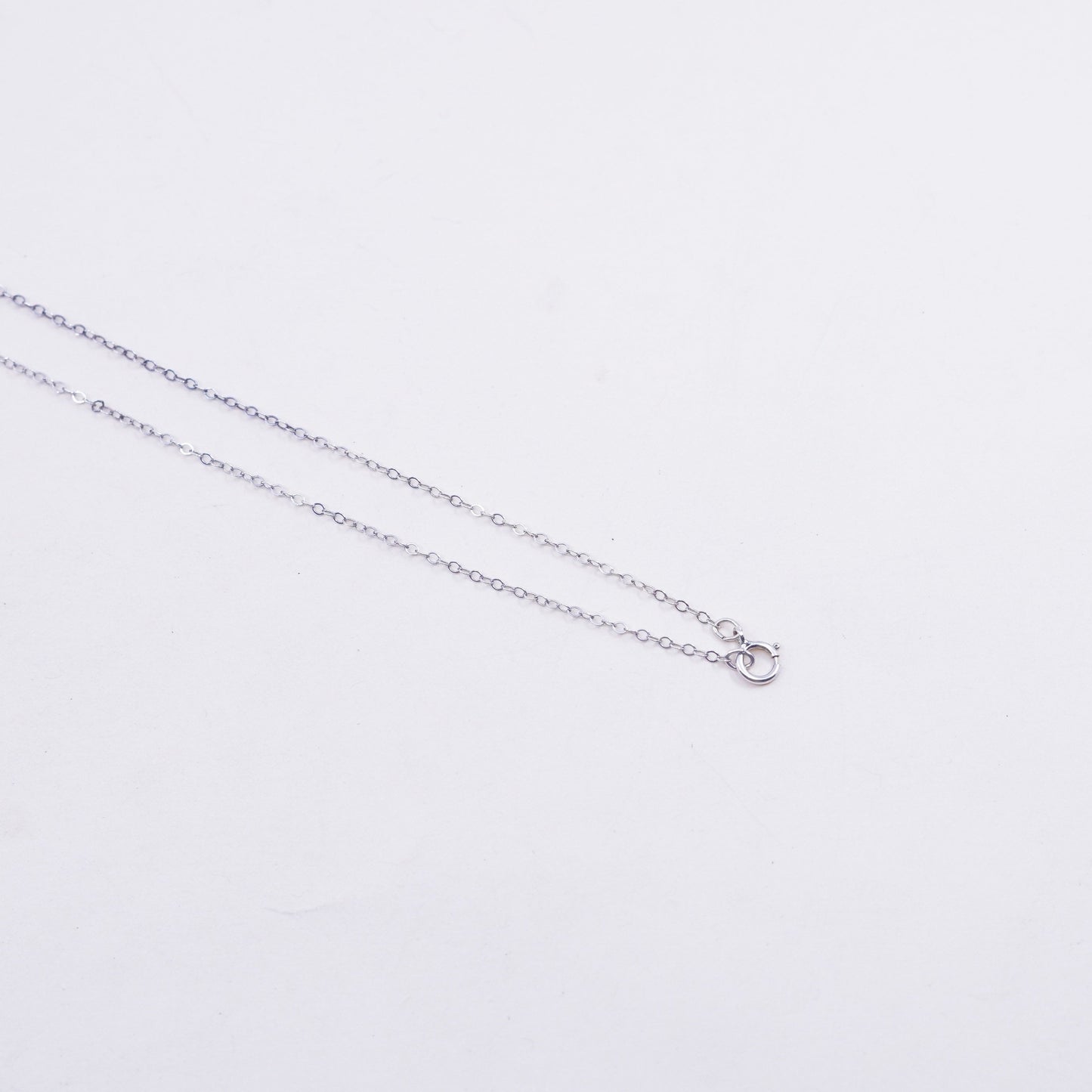 18”, 1mm, Vintage sterling silver flatten circle chain, Italy 925 necklace