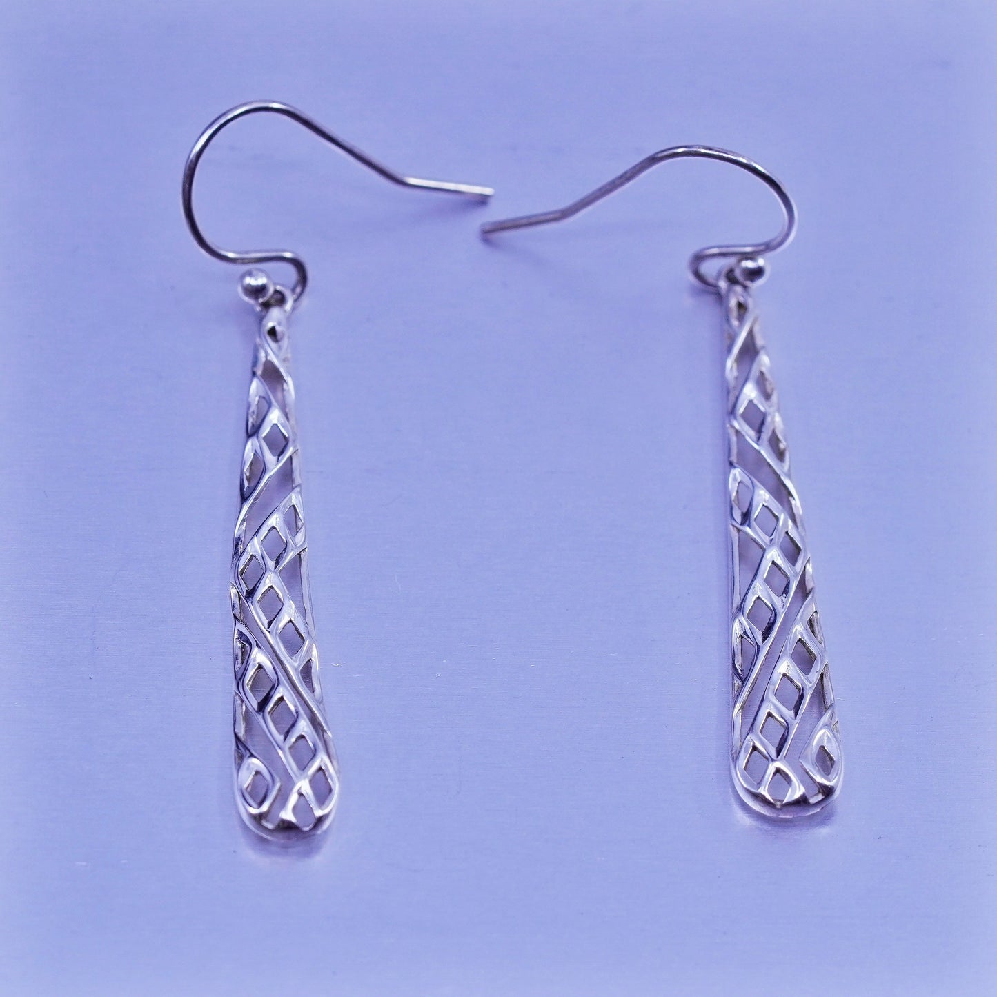 Vintage Italian Sterling 925 silver filigree teardrop earrings