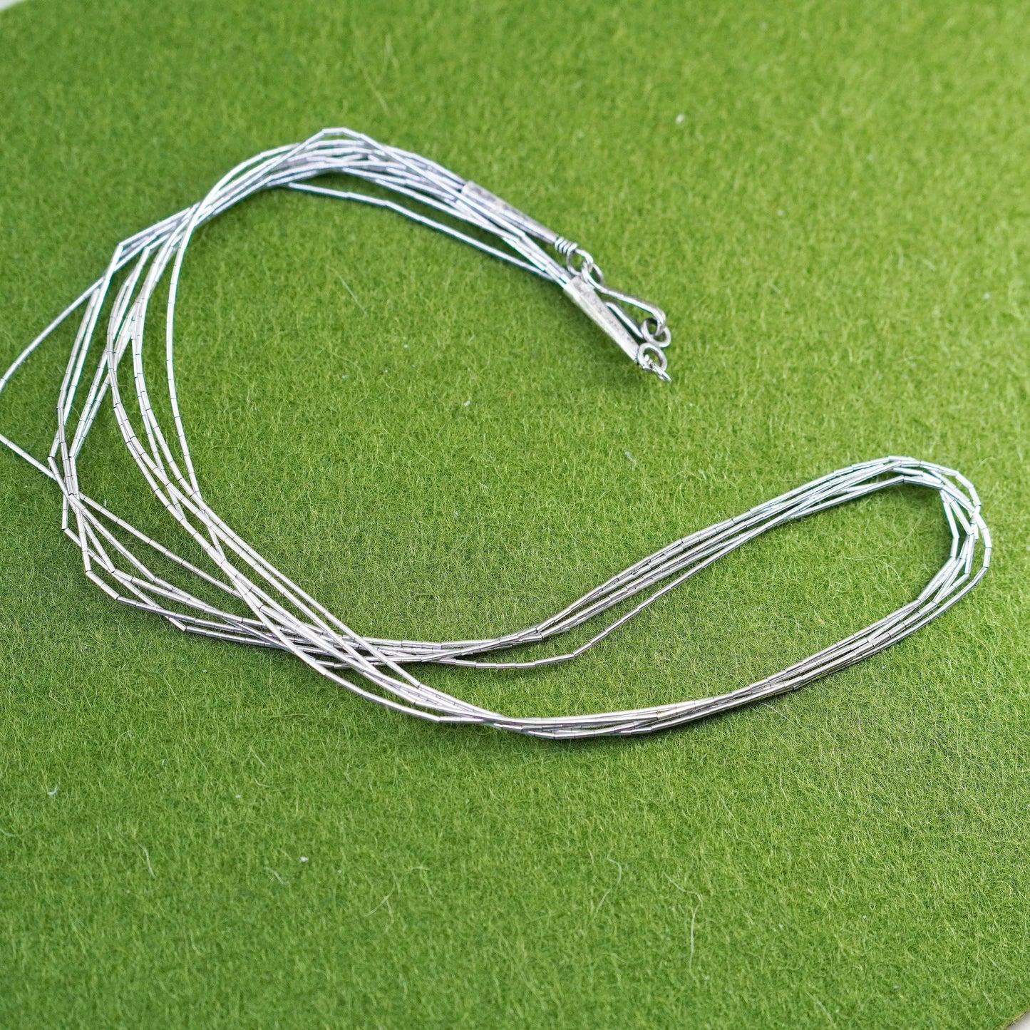 18”, liquid Sterling silver necklace, Native American 925 liquid silver chain