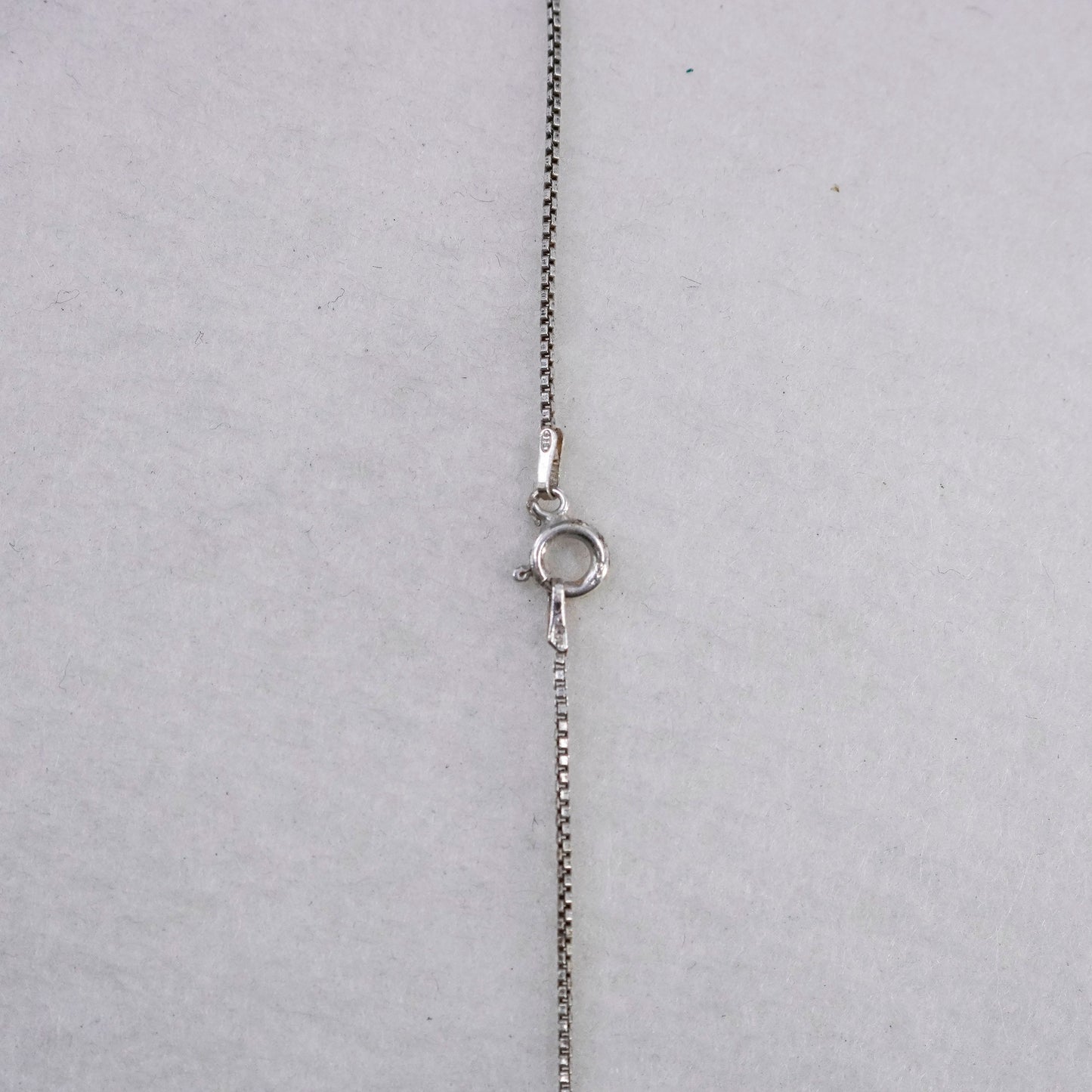 18” 1mm, vintage Italy Sterling 925 silver box chain necklace with beads