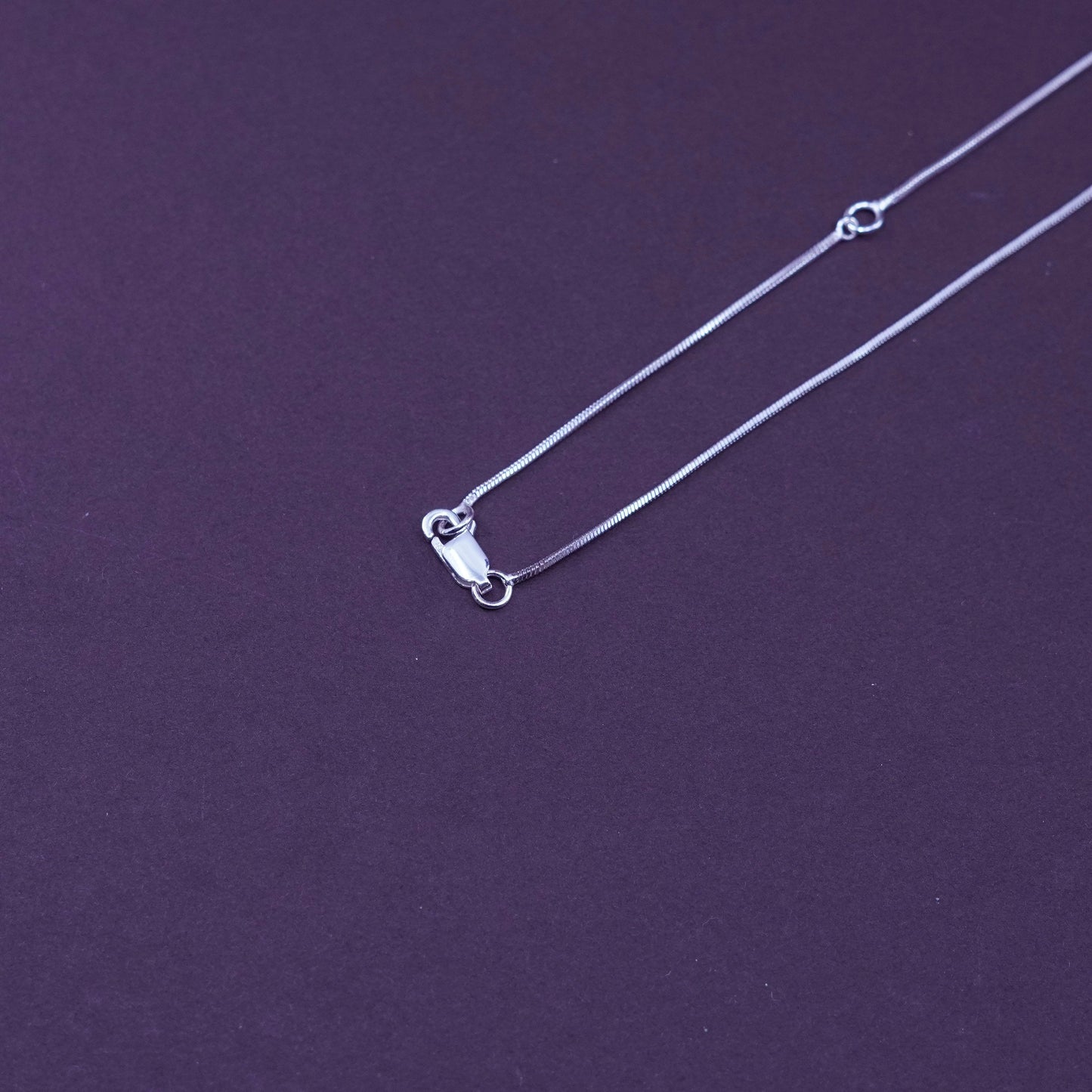 16+2”, Sterling silver necklace, 925 snake chain cluster crystal heart pendant