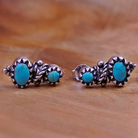 barse Sterling Silver Native American Southwest Earrings, 925 studs turquoise