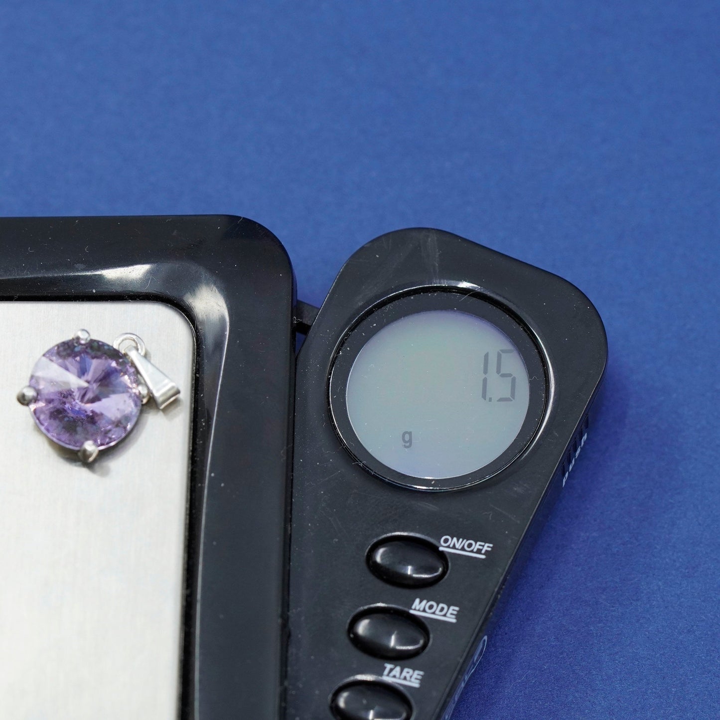 Vintage sterling 925 silver handmade pendant with amethyst