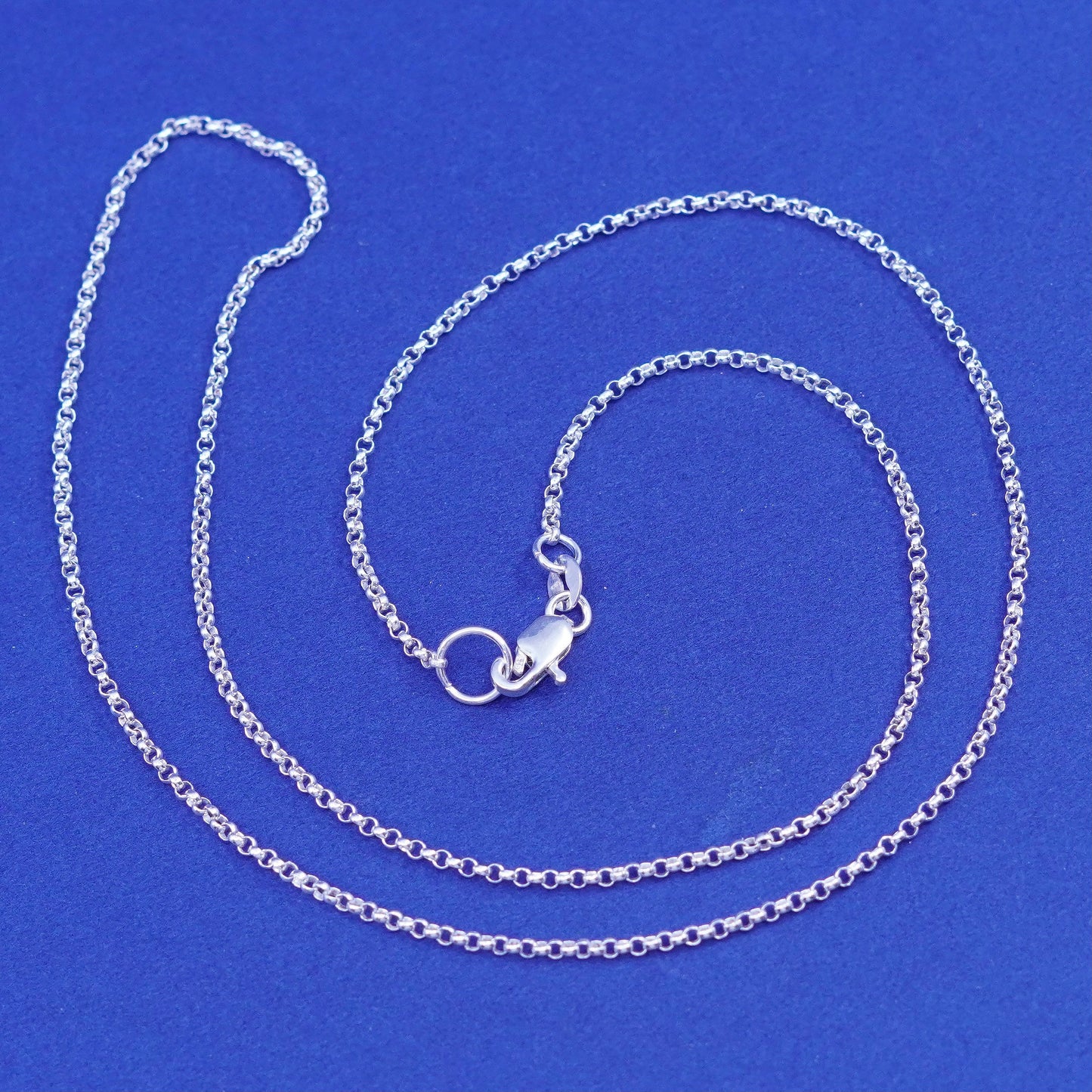 18”, 1mm, vintage Sterling silver handmade necklace, 925 circle chain