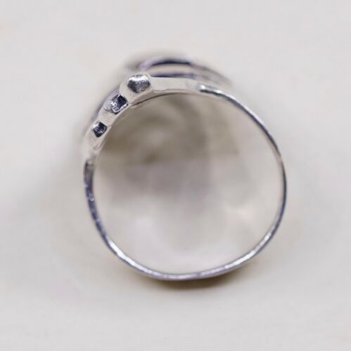 Size 6, Vtg Sterling Silver handmade Ring. 925 modern Band, abstract Wings