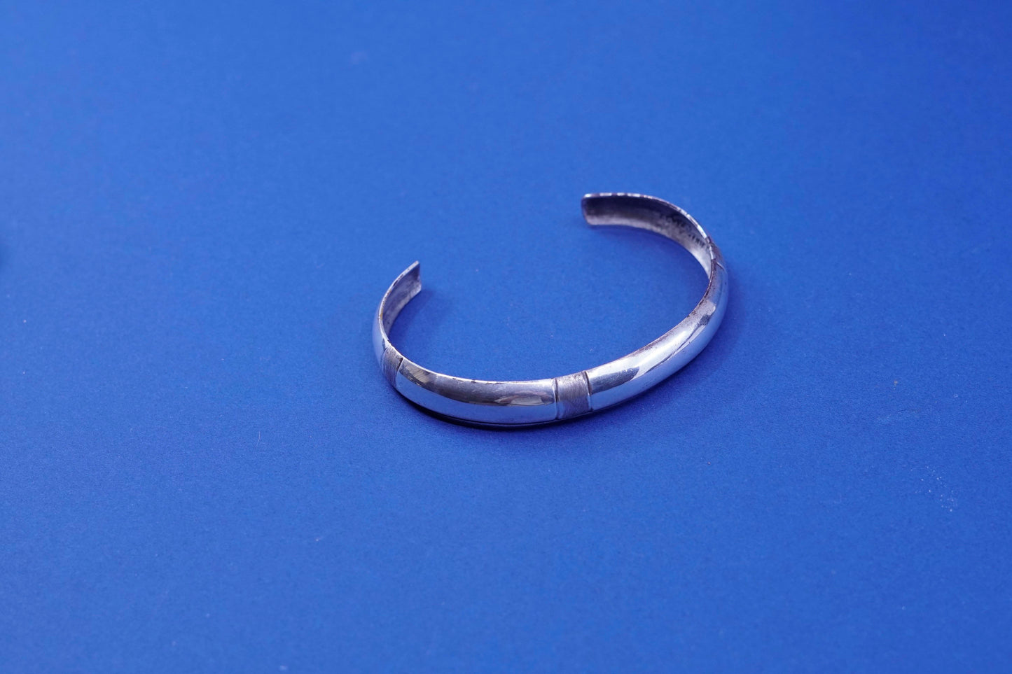 7”, vintage sterling silver handmade bracelet, modern 925 cuff