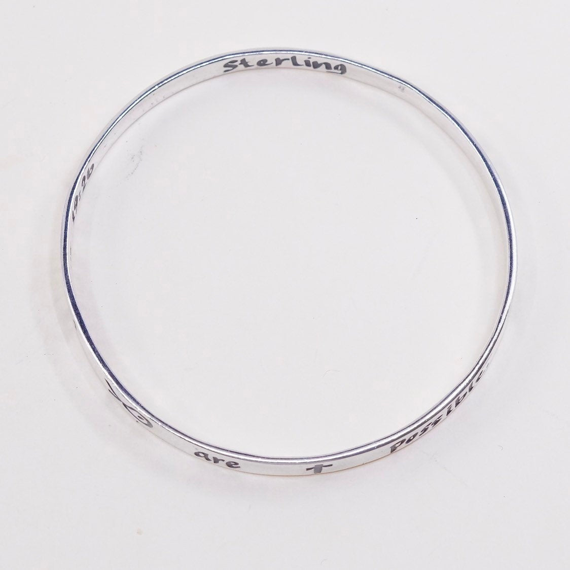 8”, vtg SRSB bible sterling silver handmade 925 bracelet, prayer cuff possible