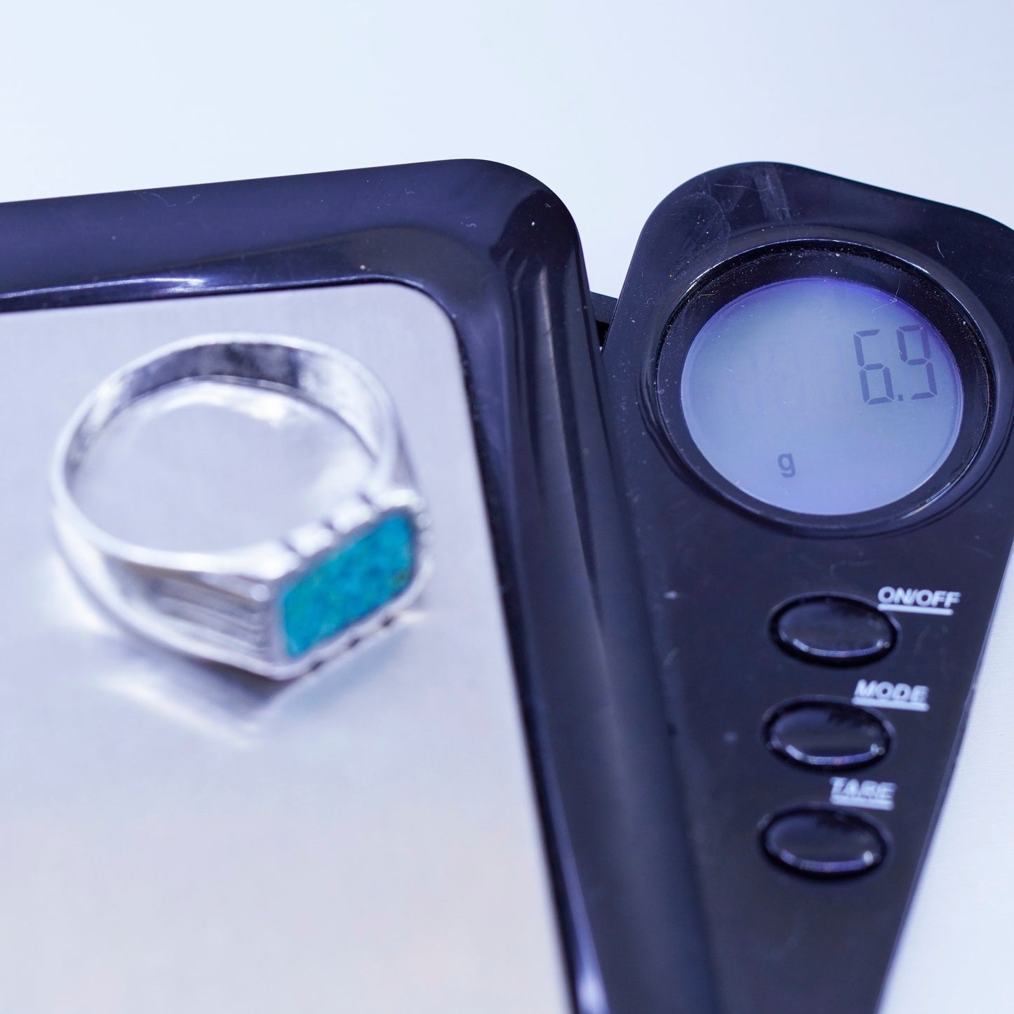 Size 11, Native American navajo Sterling 925 silver handmade ring turquoise