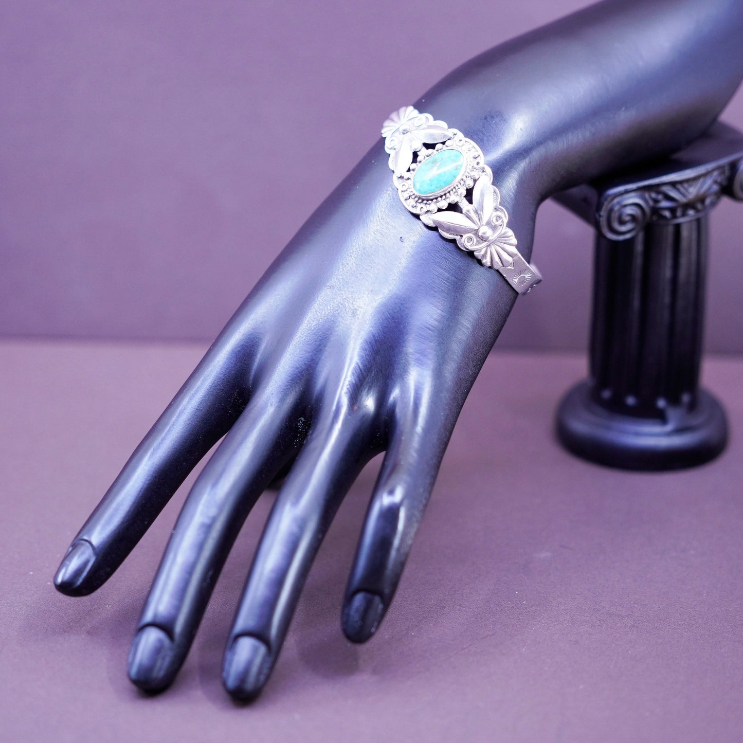 6”, MAISELS Of Albuquerque Navajo Sterling silver bracelet, 925 cuff turquoise