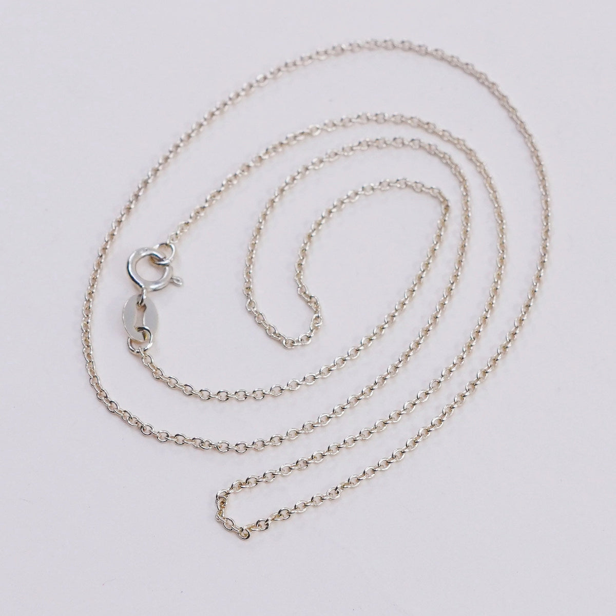 18”, 1mm, vintage vermeil gold over Sterling silver necklace, 925 circle chain