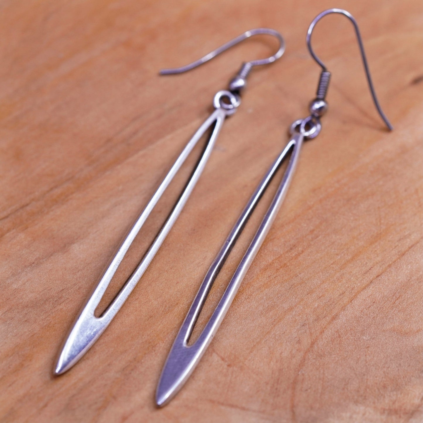 RARE HTF Silpada W1909 Long Cut Out Sterling Silver handmade Dangle Earrings