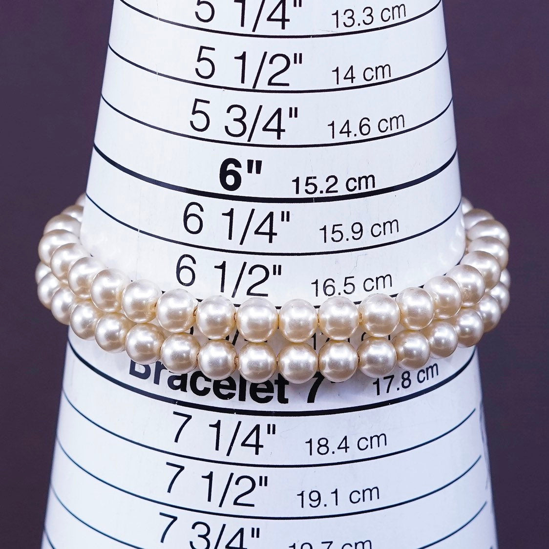 6.75”, vtg double strands Sterling silver handmade bracelet, 925 clasp w/ pearl