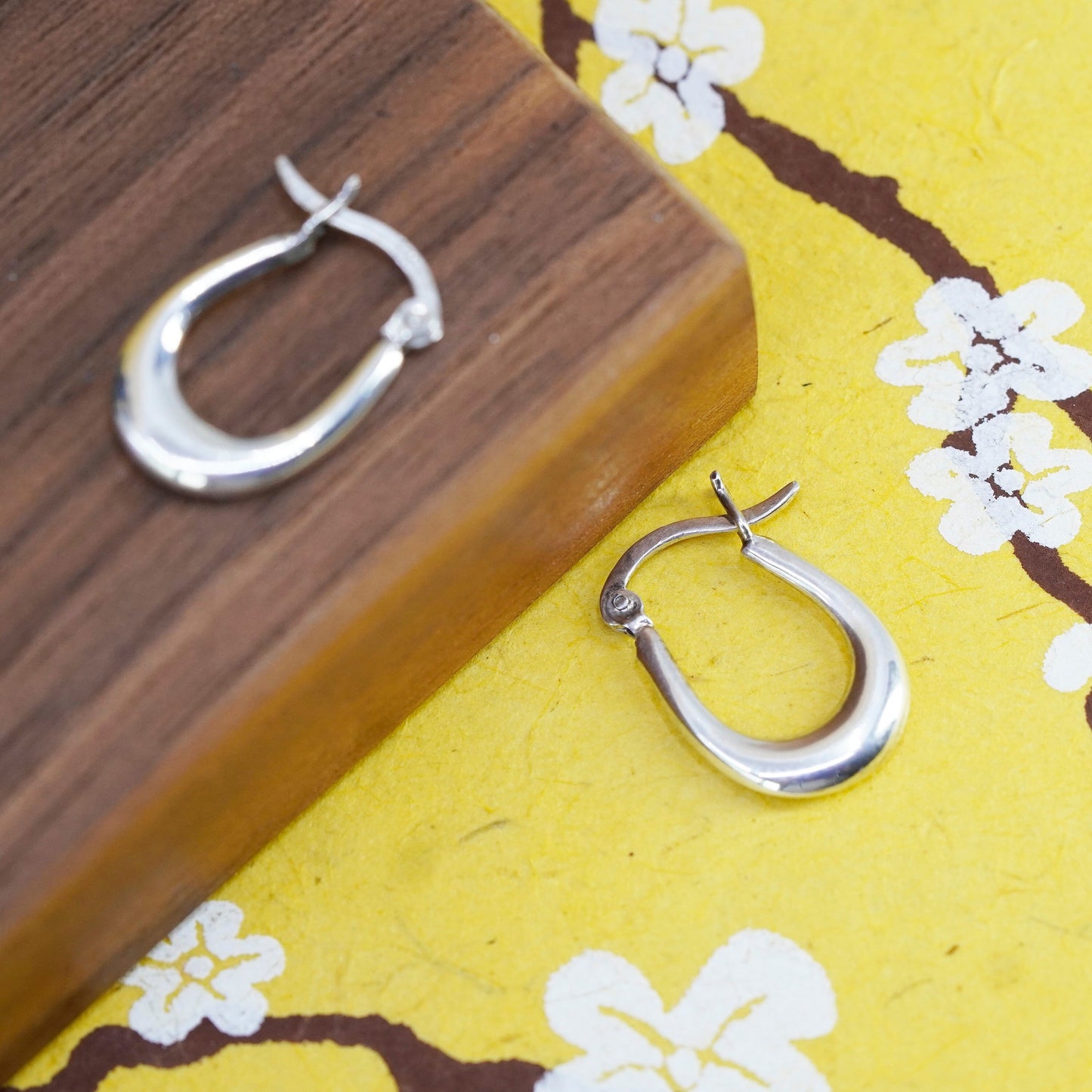 0.75”, vintage Sterling silver handmade earrings, 925 hoops